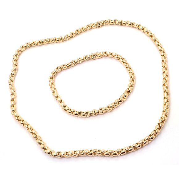 Cartier Jewelry - Rare! Vintage Cartier 18k Yellow Gold Chain Necklace & Bracelet Set 1993